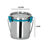 Pddfalcon Stainless Steel Akhand - Jointless Milk Can/Oil Can/Milk Barni/Oil Pot with Lid, 1050ML Capacity, 14Cm Dia, Silver