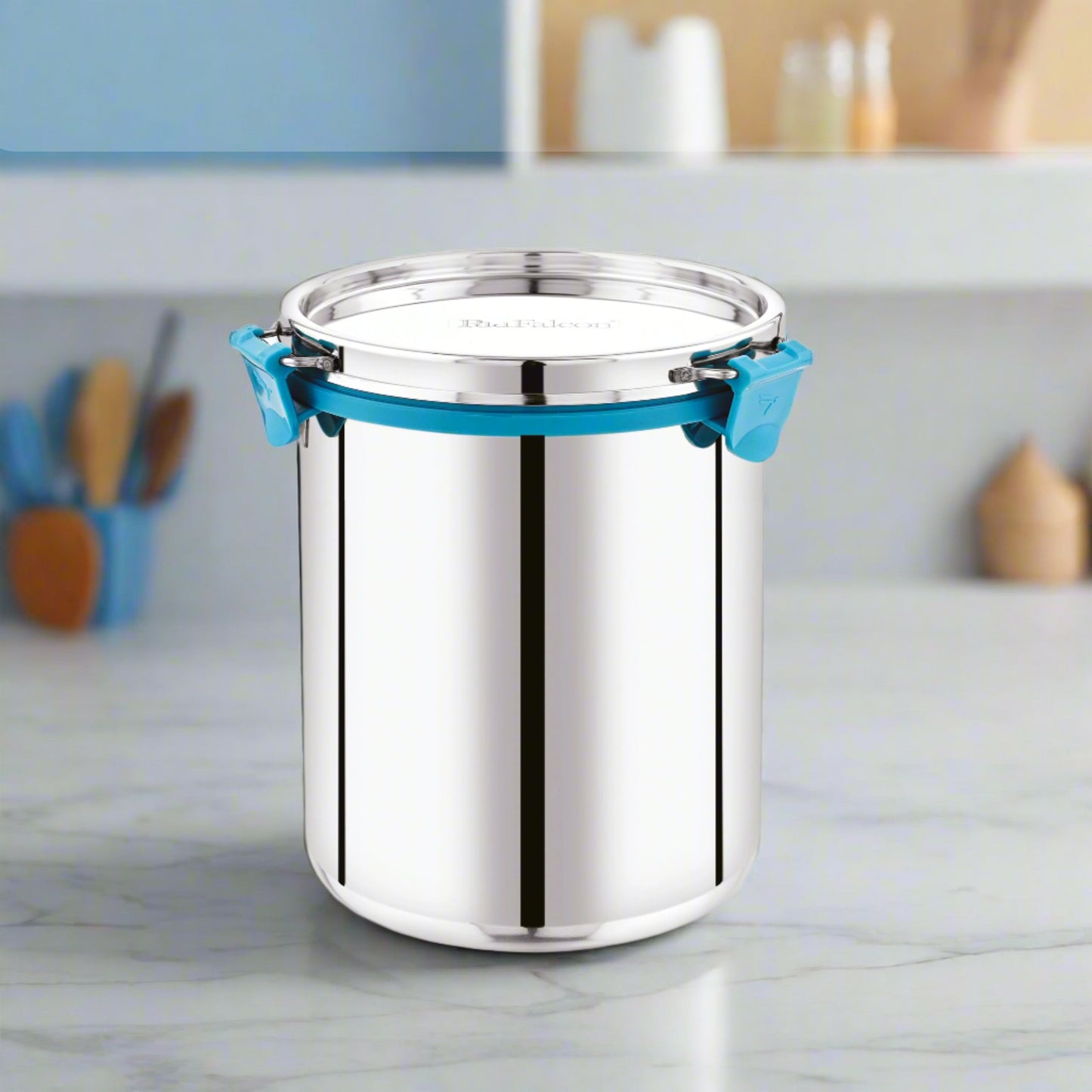 PddFalcon Stainless Steel Jumbo Container with Lid, 5000ML (Sea Green)
