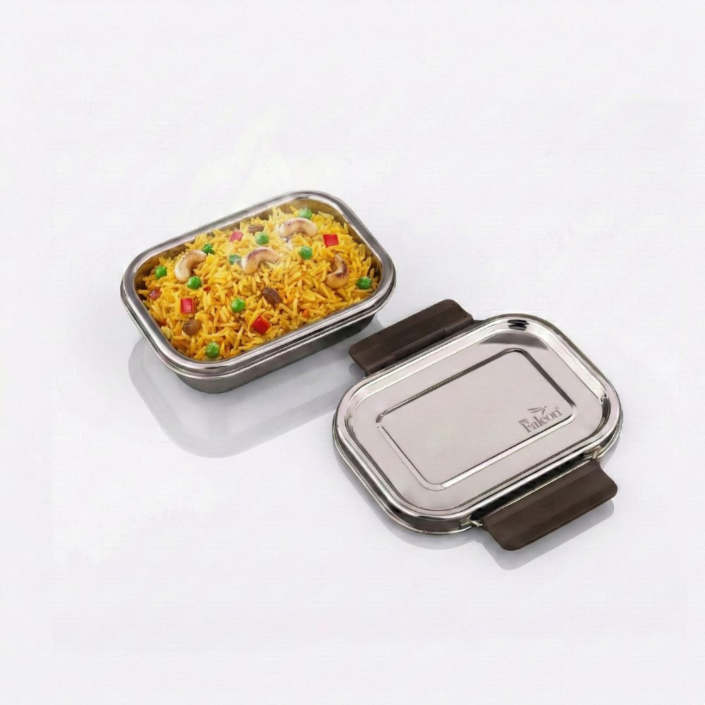 PDDFALCON Stainless Steel Recta Nano Container, 100%Leakproof & Air Tight Container 350ml