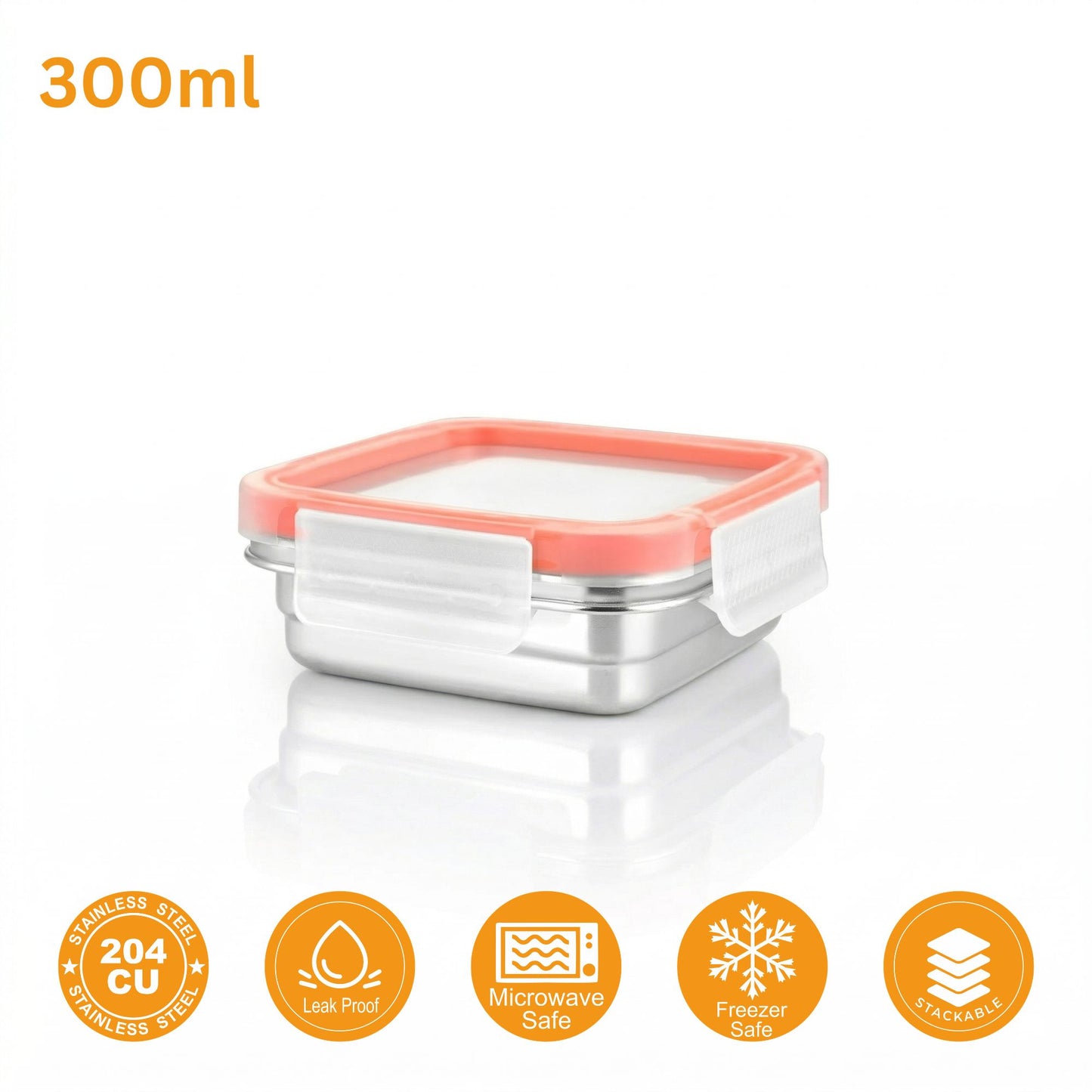 PDDFALCON Stainless Steel Lock N See, Microwave Safe Container