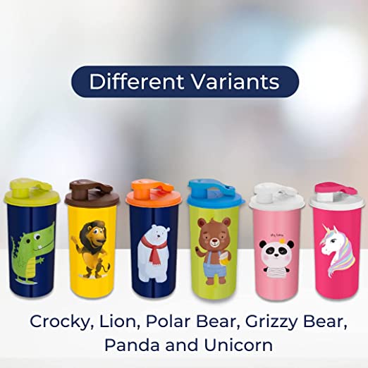 Steel sipper glass in cartoon designs