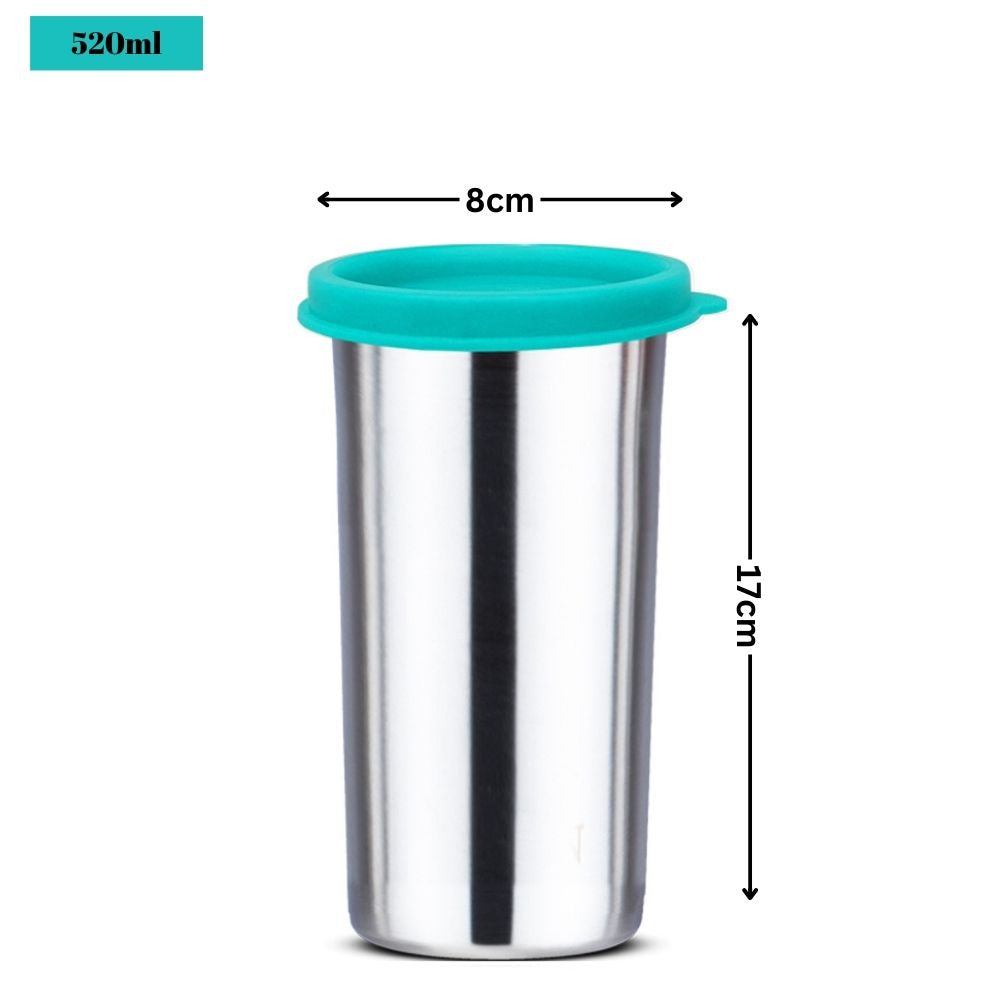 PddFalcon Steel Classic Tumbler / Glass 100% Leakproof 1pcs Sea Green FP04047 - 520ml