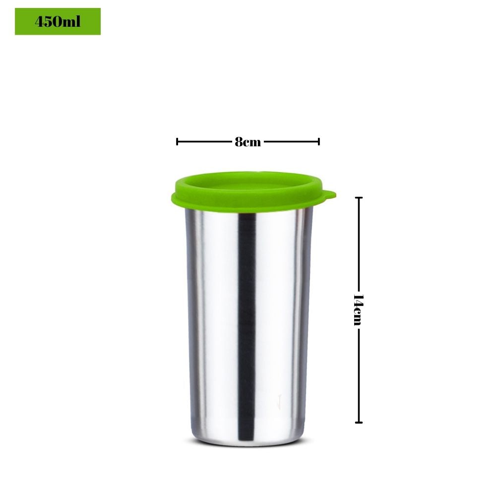PddFalcon Steel Classic Tumbler / Glass 100% leakproof 1pcs Green FP04016 - 450ml