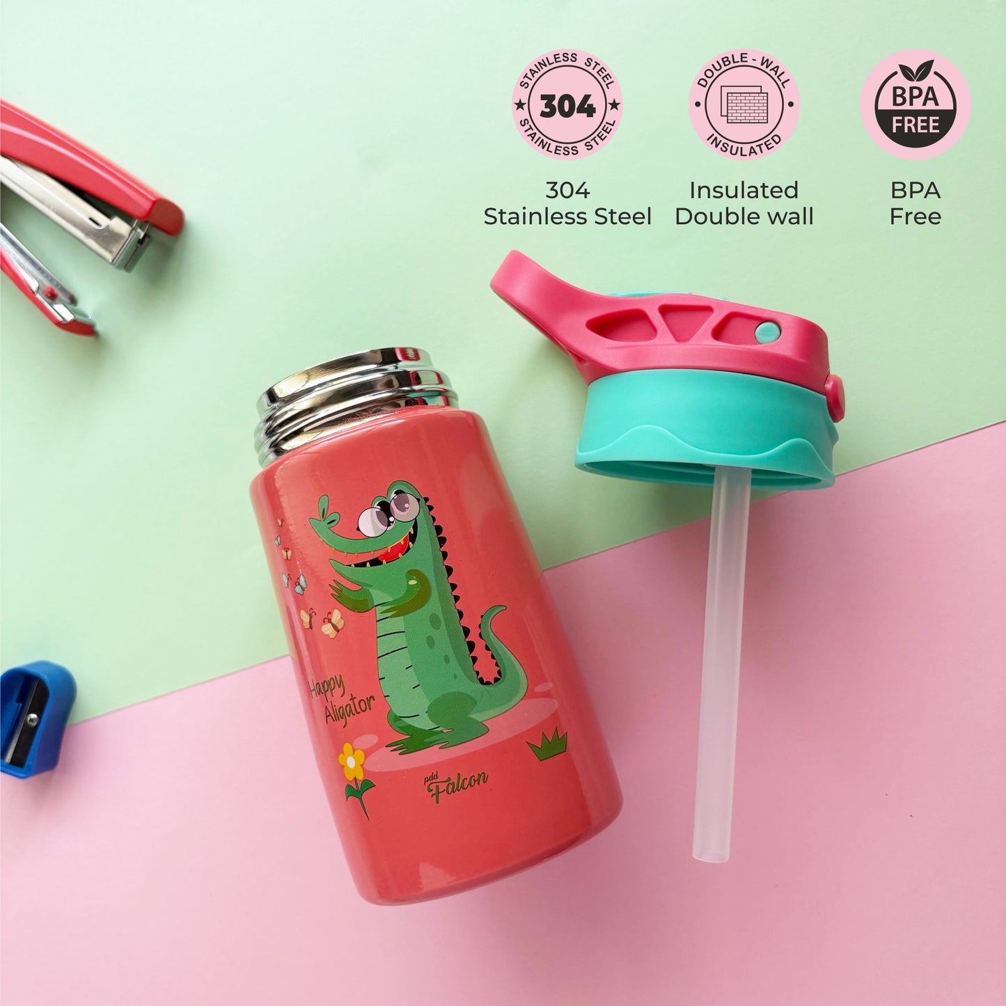 Sippy Insulated Water Bottle Aligator 350ml