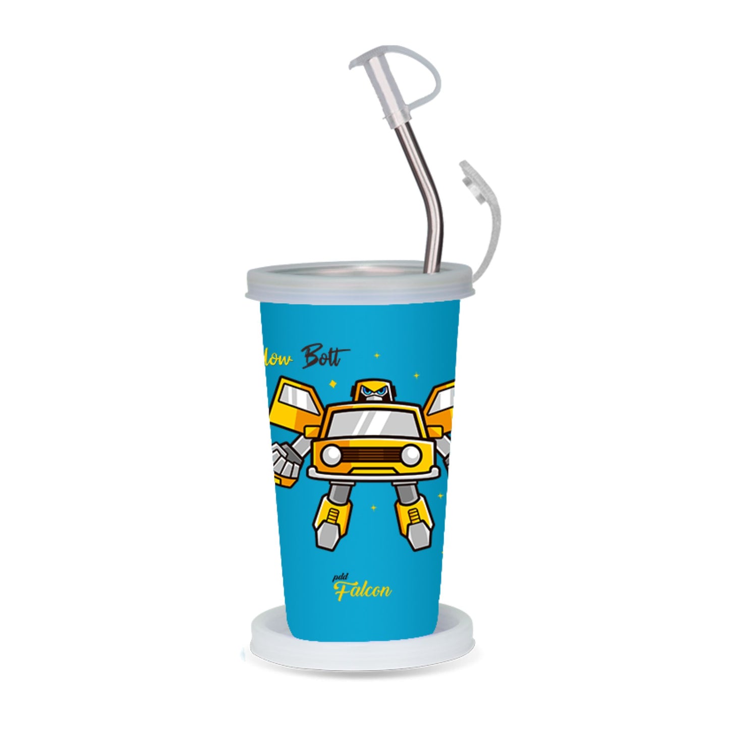 PddFalcon Steel Straw Glass 1pcs Bott Blue FP24016 CN9 - 450ml