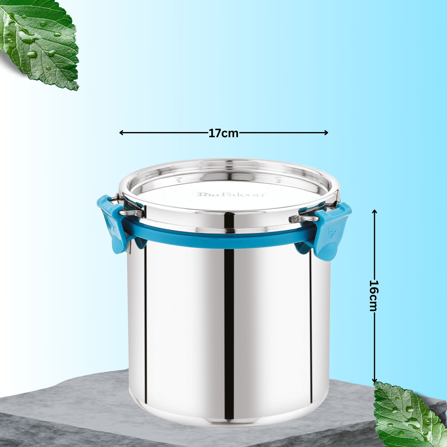 PddFalcon Stainless Steel Jumbo Container with Lid, 2200ML (Sea Green)