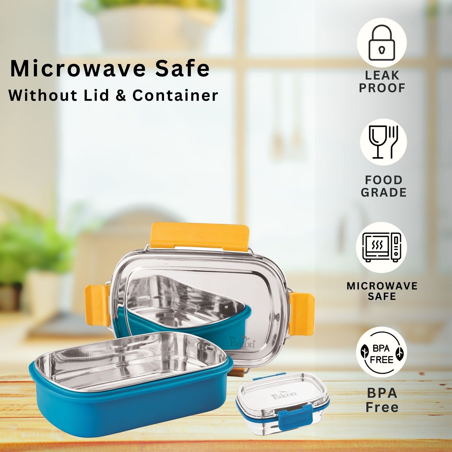 PddFalcon Stainless Steel Comet Mate Microwave-Safe Lunch Box 2in1 - 930ml