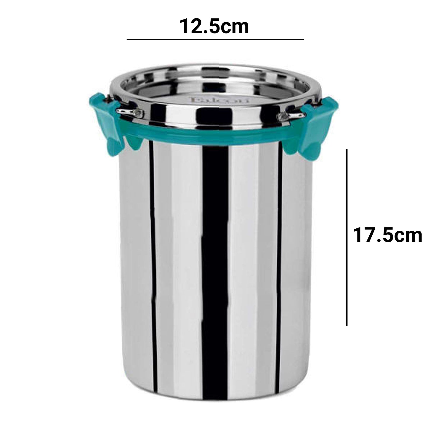 Econxt container with dimensions (H: 17.5cm and W: 12.5cm) comes with detachable clamps, a free clamp and silicon ring. It is fully leakproof, stackable, crack and rust proof, mirror polish and BPA free.