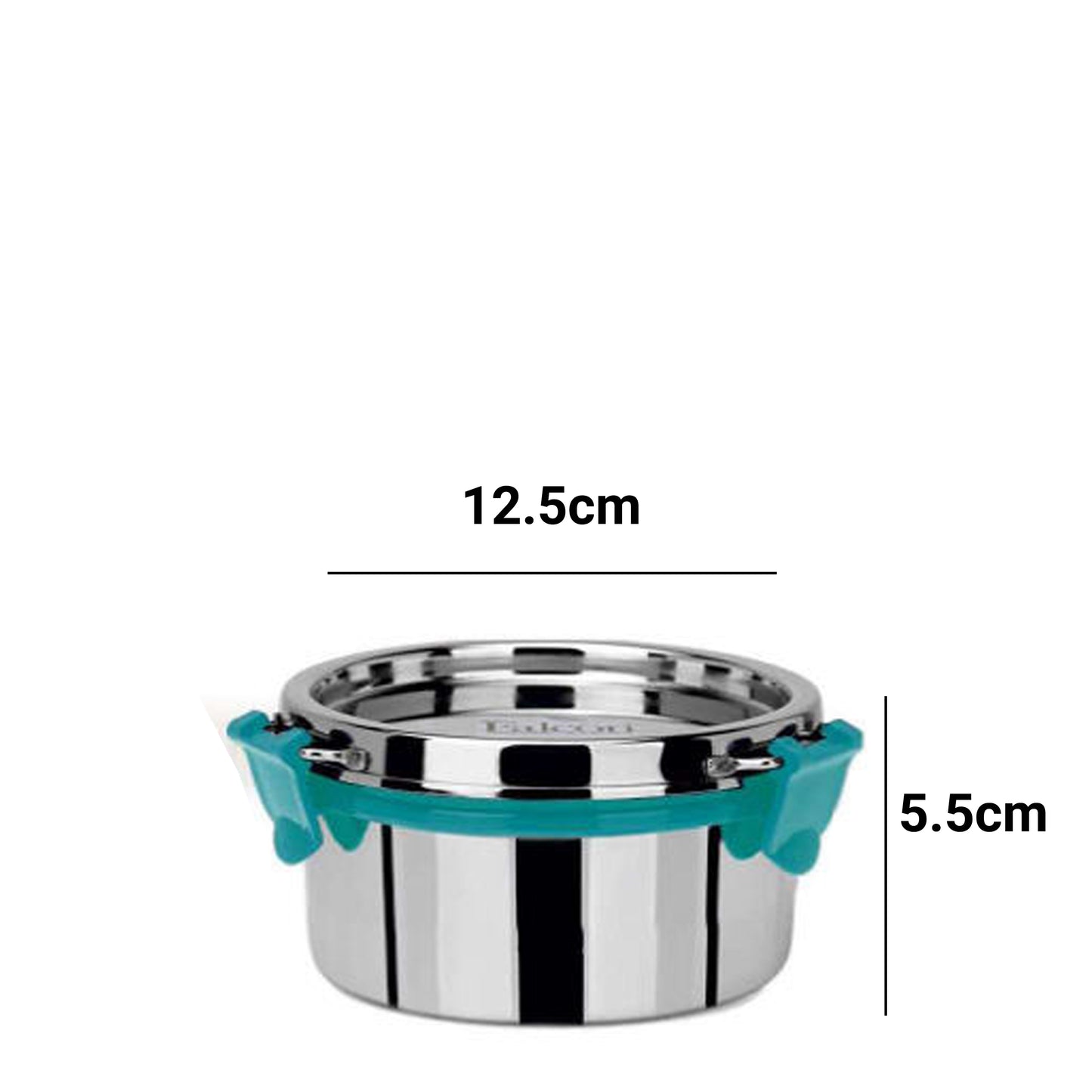 Econxt container with dimensions (H: 5.5cms and W: 12.5cm) comes with detachable clamps, a free clamp and silicon ring. It is fully leakproof, stackable, crack and rust proof, mirror polish and BPA free.