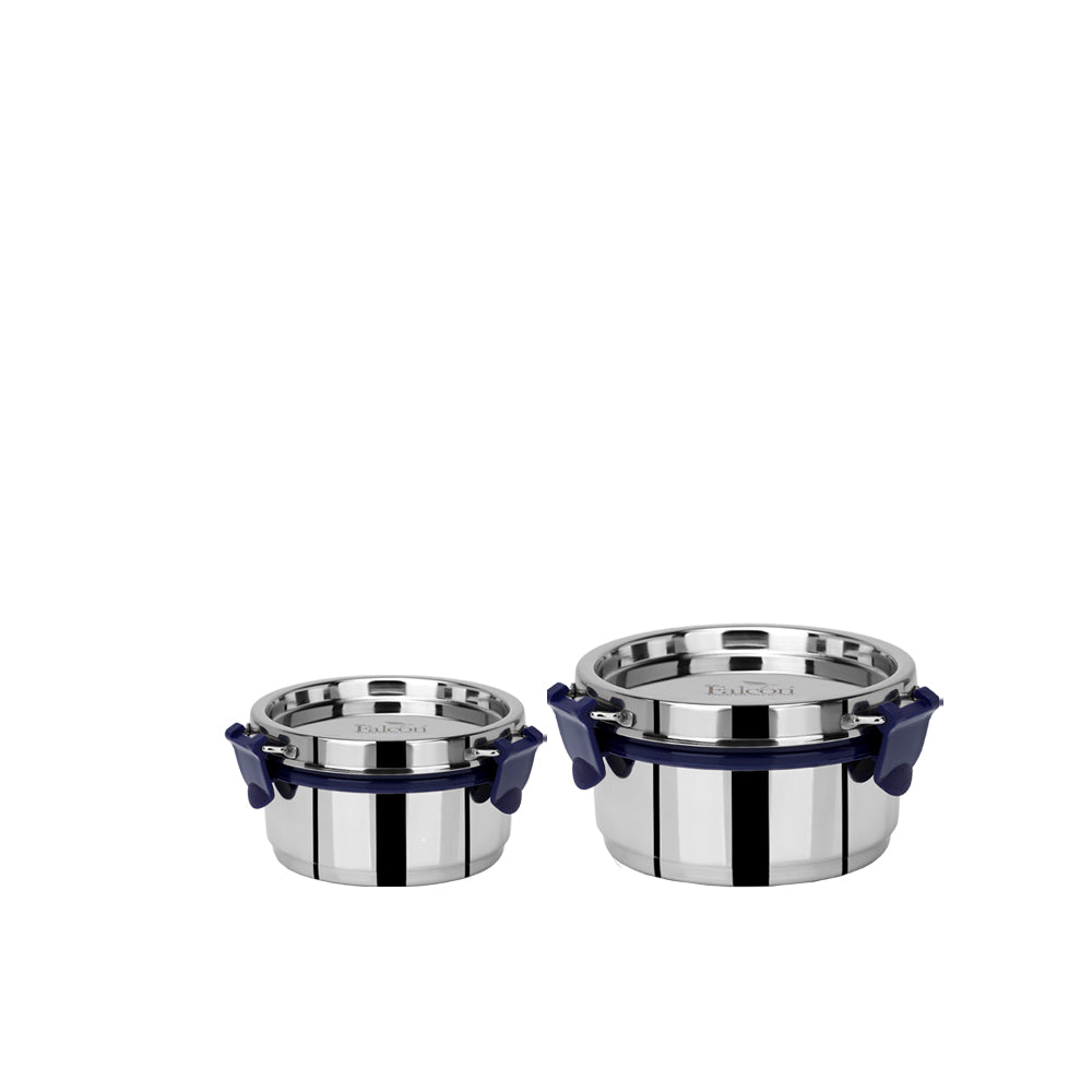 PddFalcon Steel Airtight Container 2pcs Blue FP11017n2 - 425ml