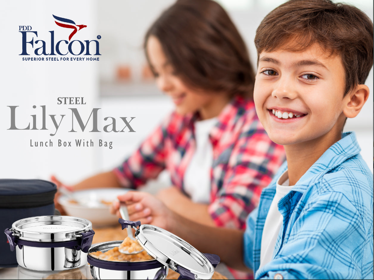 Econxt lily max lunchbox with insulated bag includes steel lids, stackable and stainless steel ideal for kids