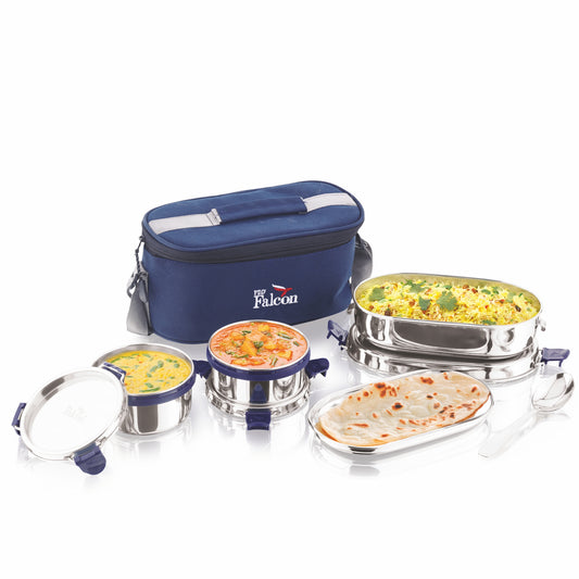 Oval Meal With Plate Lunch Box Set of 3 -1100ml