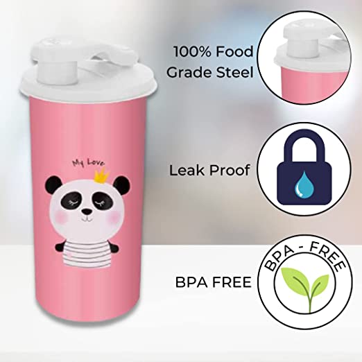 PddFalcon Stainless Steel Drinkware Cartoon Flip Flop Glass CN3 400ml - 100% food grade steel, leak proof and BPA free