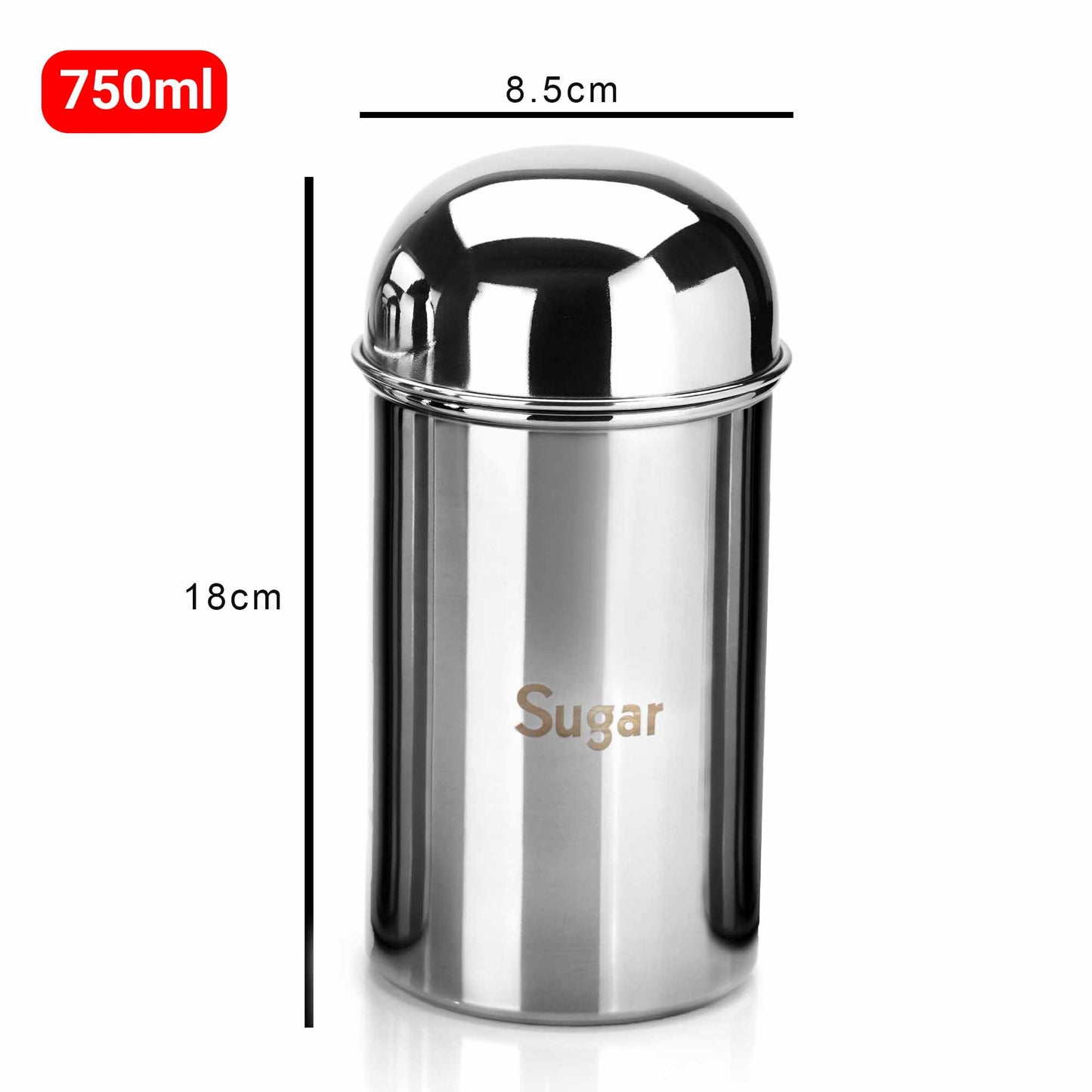 PddFalcon Stainless Steel Kitchen Storage Dome Canister Sugar 750ml
