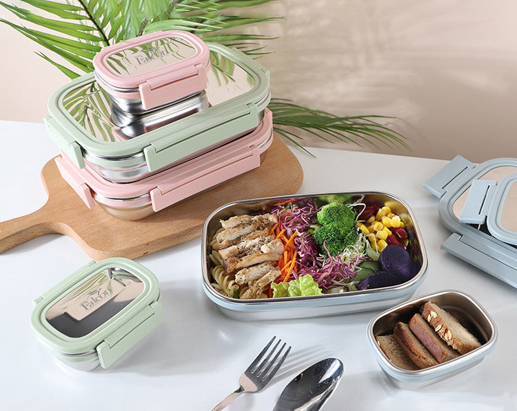 PddFalcon Stainless Steel Lunch Box Recto Lock Big 950ml+180ml