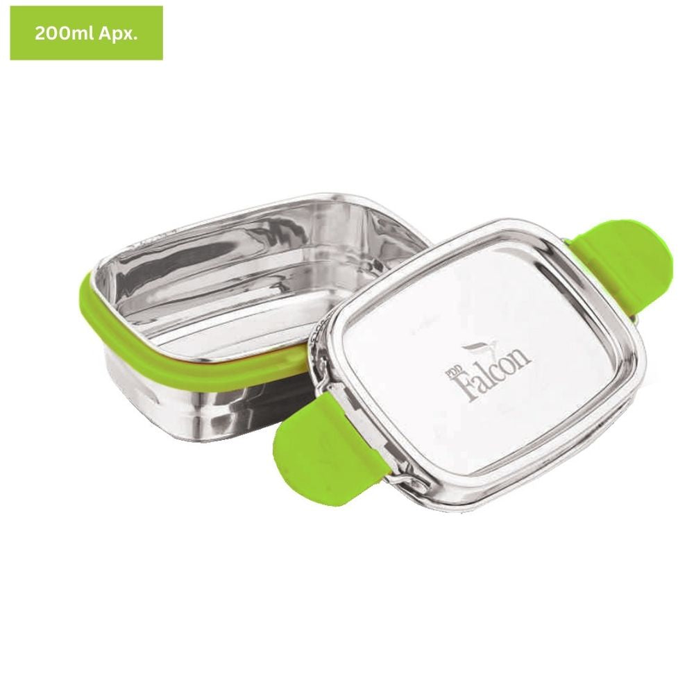 PddFalcon Stainless Steel Recta Candy Container 100% Leakproof - 200ml Apx.