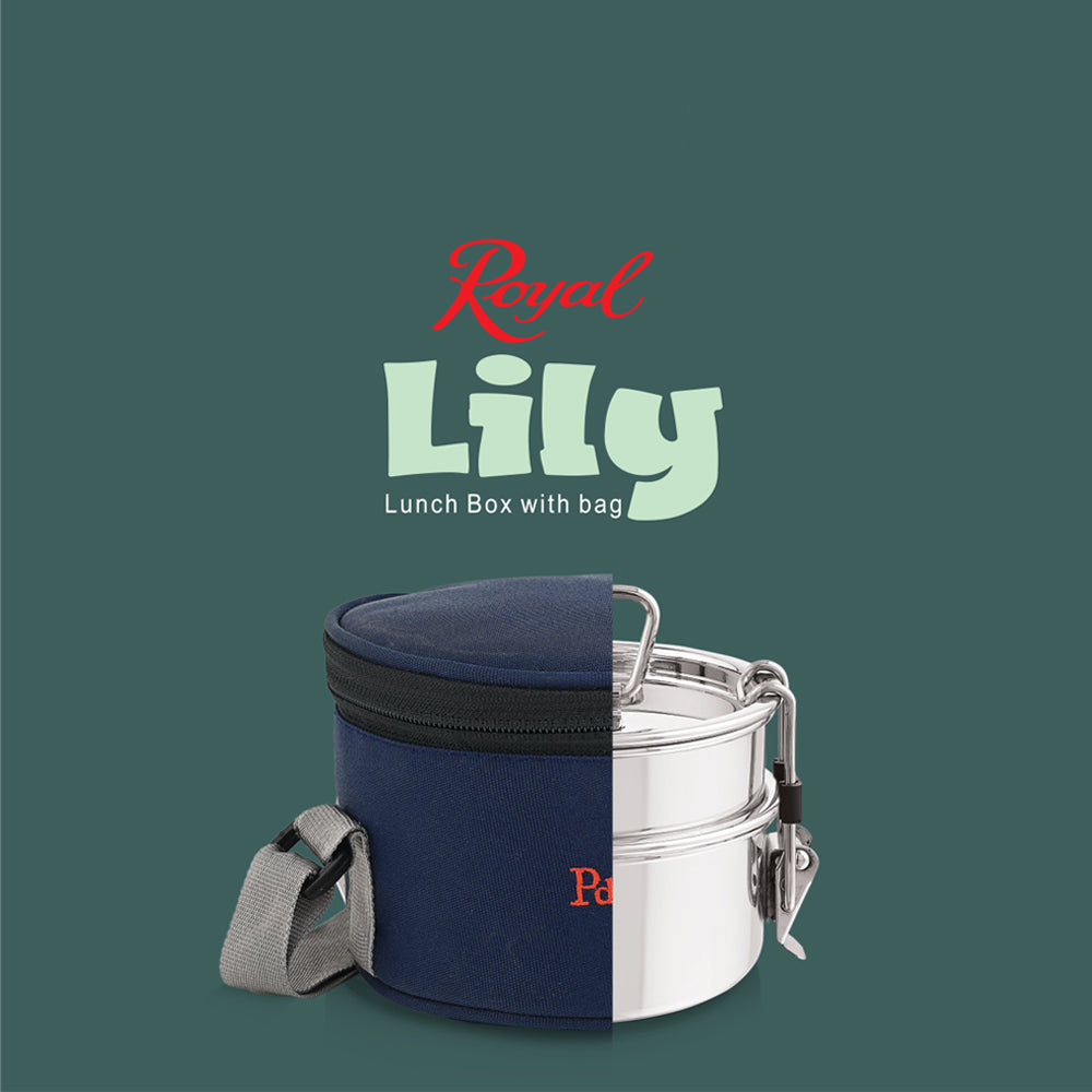 Premium steel lunchbox royal lily range 100% leakproof, crack free, odor free, rust free, steel lids and stackable..