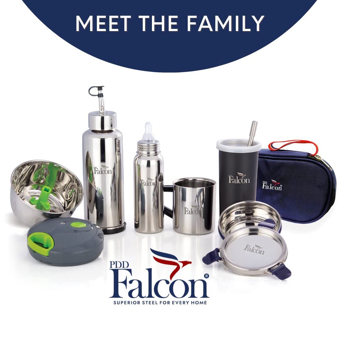 Pdd Falcon Steel Lunch Box Set of 3 Blue FP11007 - 1000ml