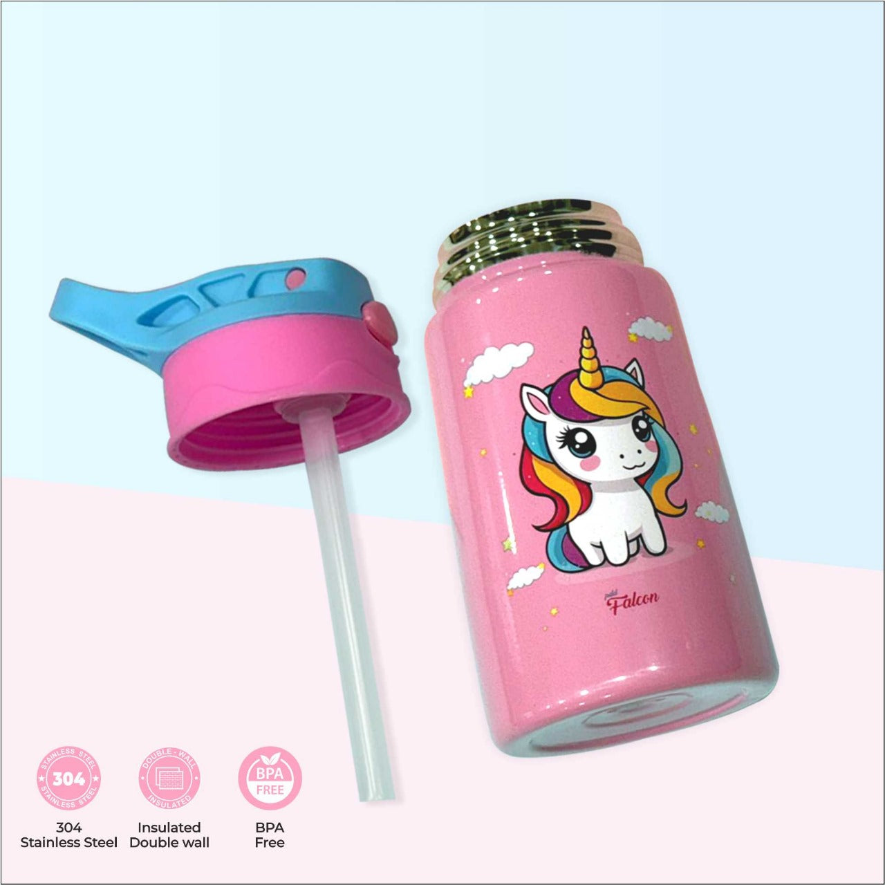 Sippy Insulated Water Bottle Unicorn 350ml