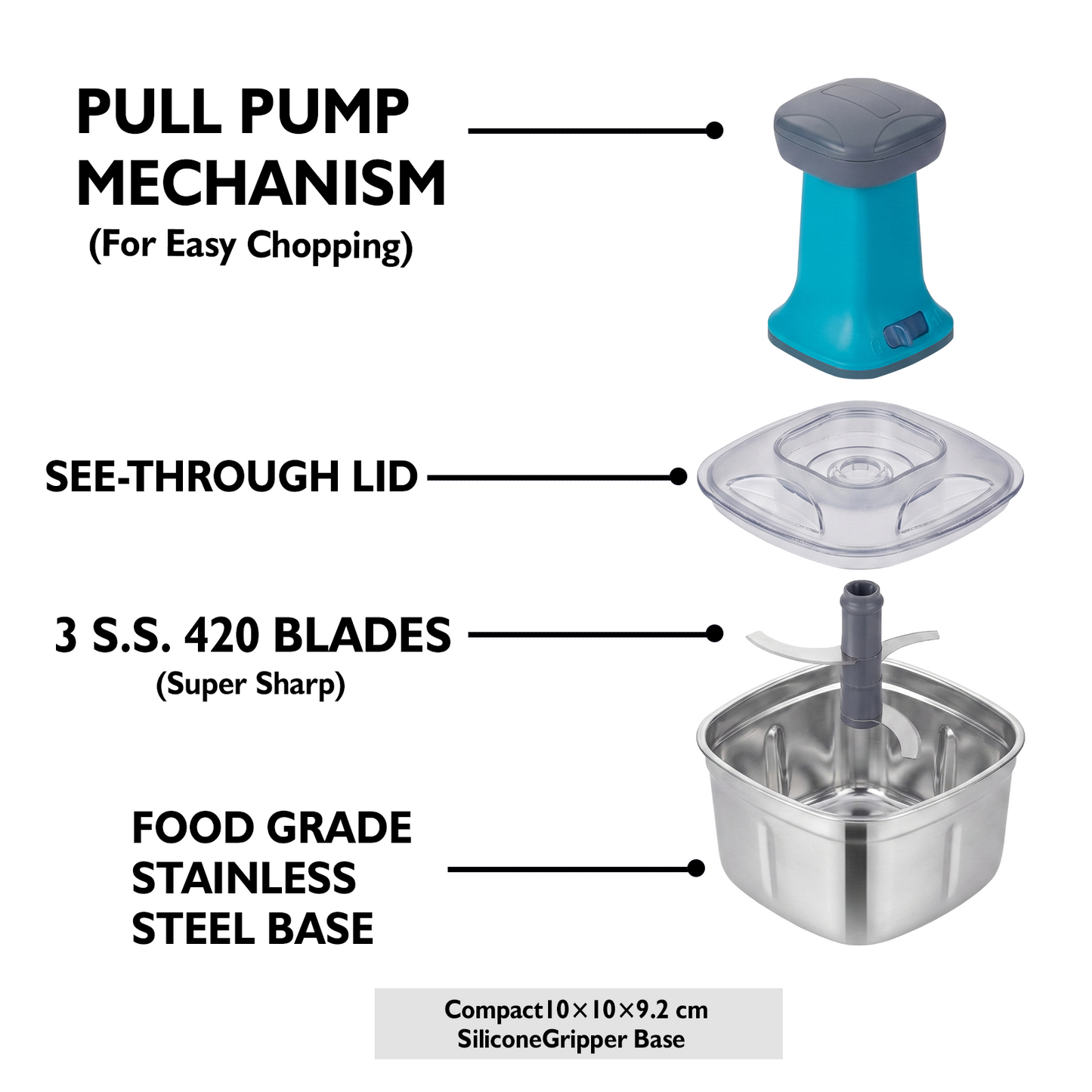PddFALCON Stainless steel Vegetable Easy Chopper Small