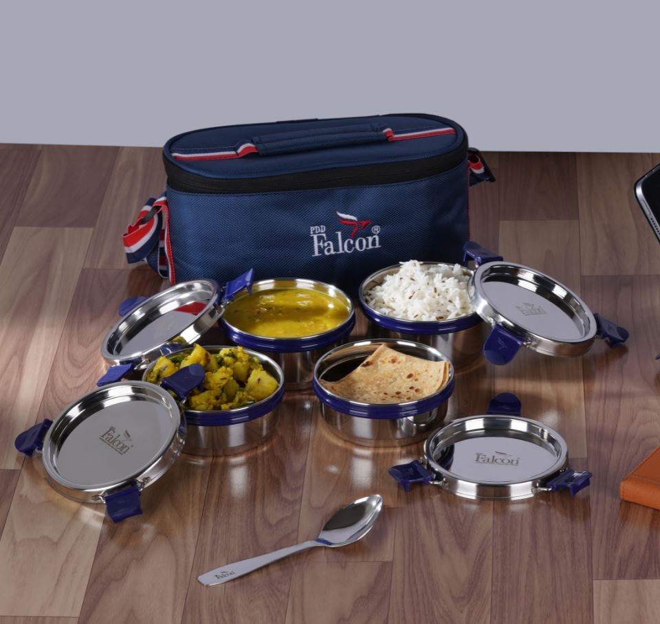 Econxt lunchbox set food grade stainless steel material, steel lids, stackable, easy lock, crack and rust free and BPA free.