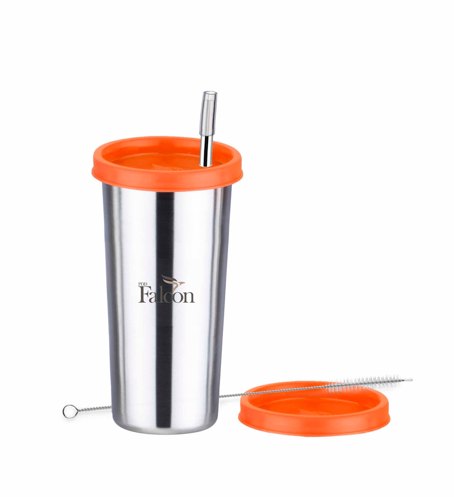 Pdd Falcon Steel Straw Glass Orange 1pc - 520ml