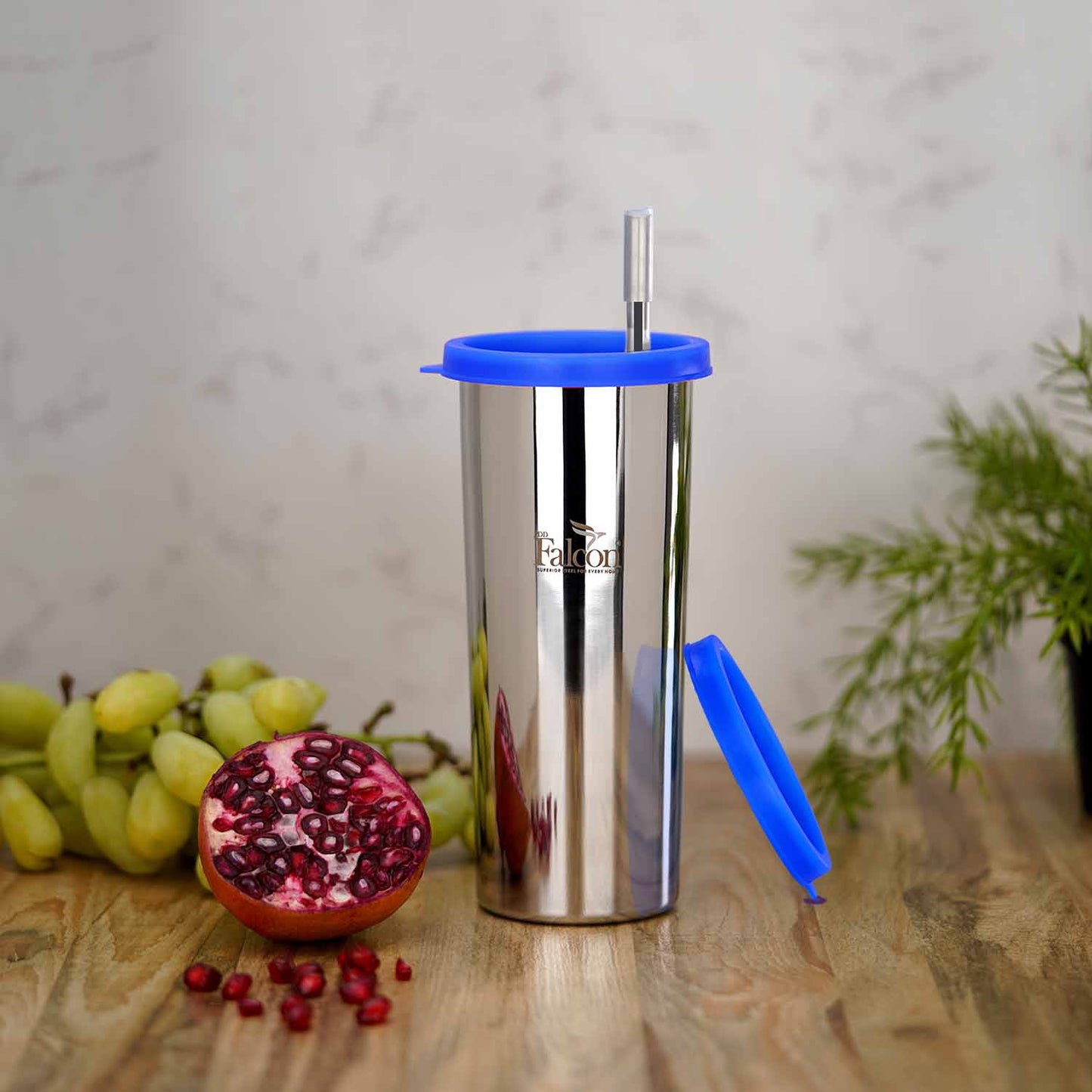 Pdd Falcon Steel Straw Glass 1pcs White FP04028 - 520ml