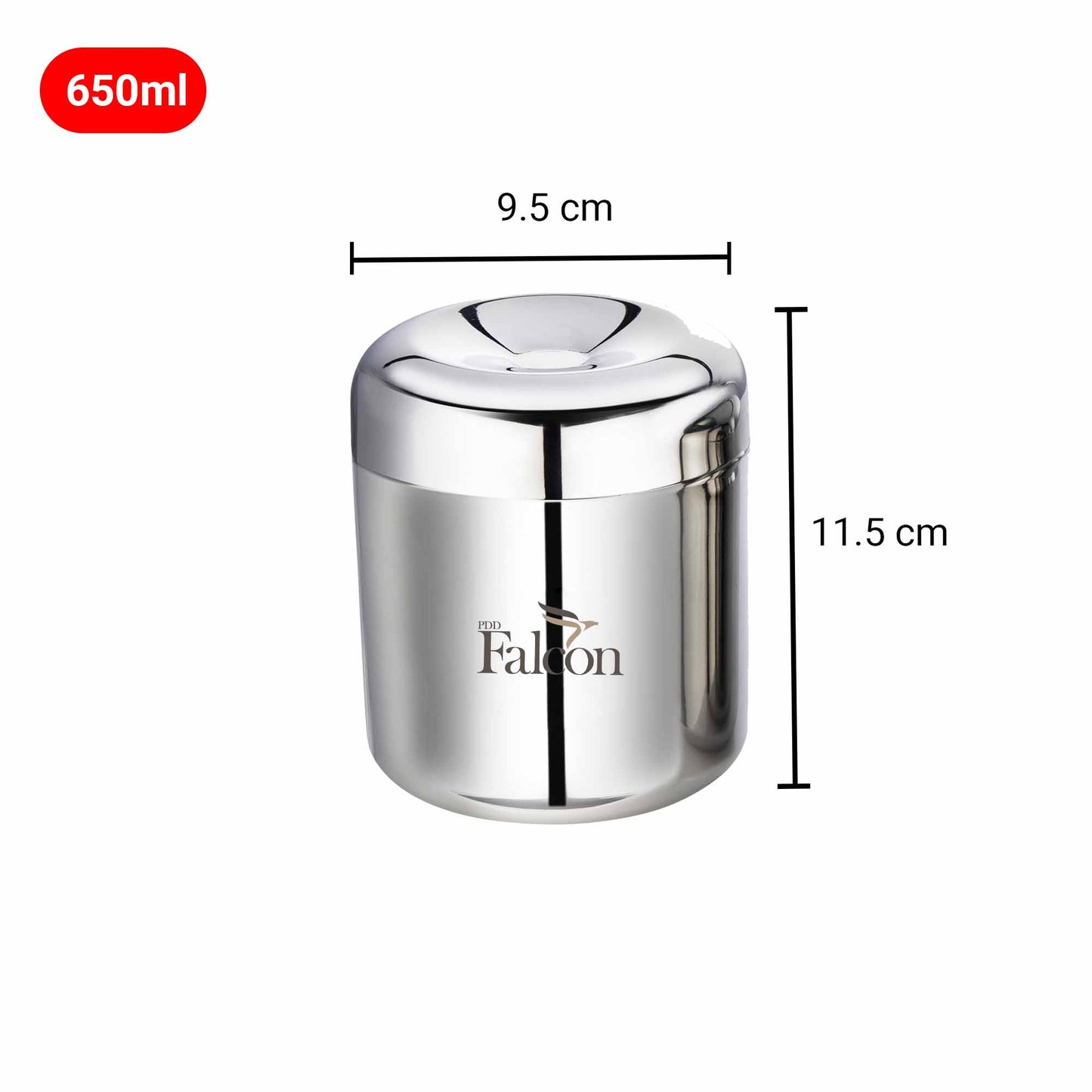 Pdd Falcon Steel Storage canister 1pcs Silver FP10016 - 650ml
