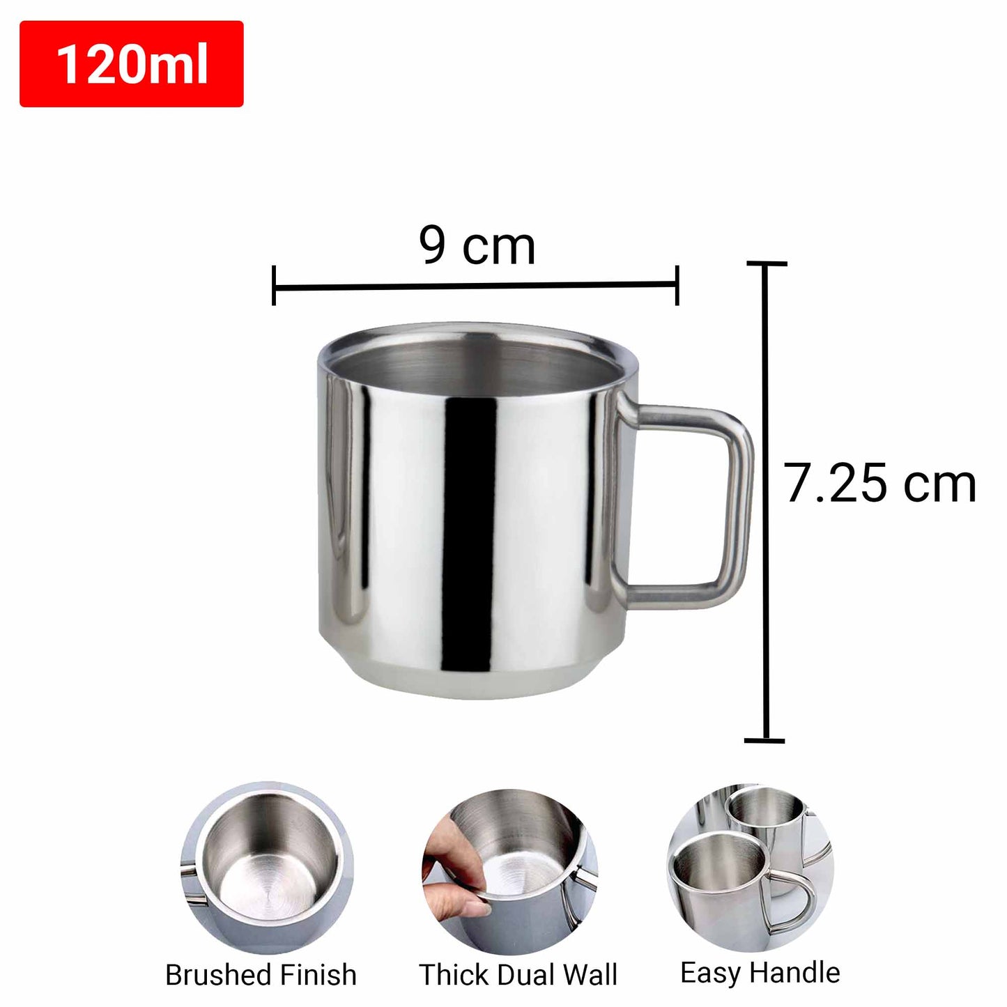 Pdd Falcon Steel Mug 1pcs Silver FP27002 - 150ml