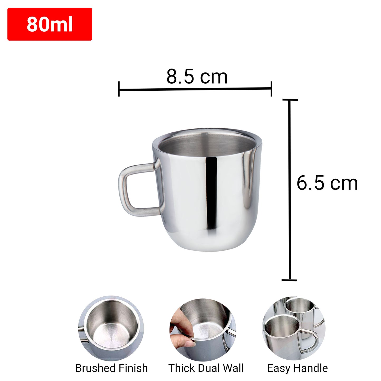 Pdd Falcon Steel Mug 1pcs Silver FP27006 - 100ml