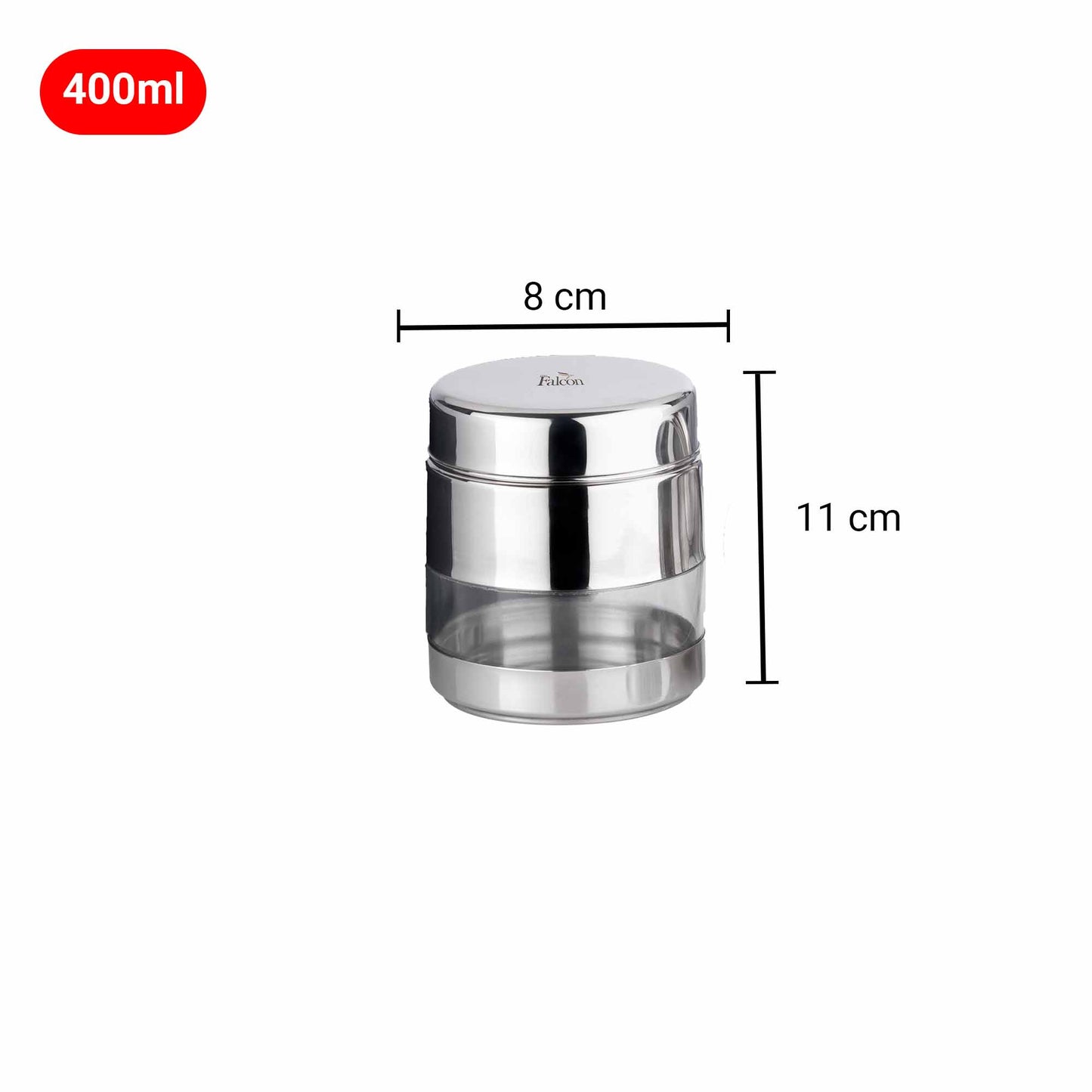 Pdd Falcon Steel Storage canister 1pcs Silver FP10012 - 400ml