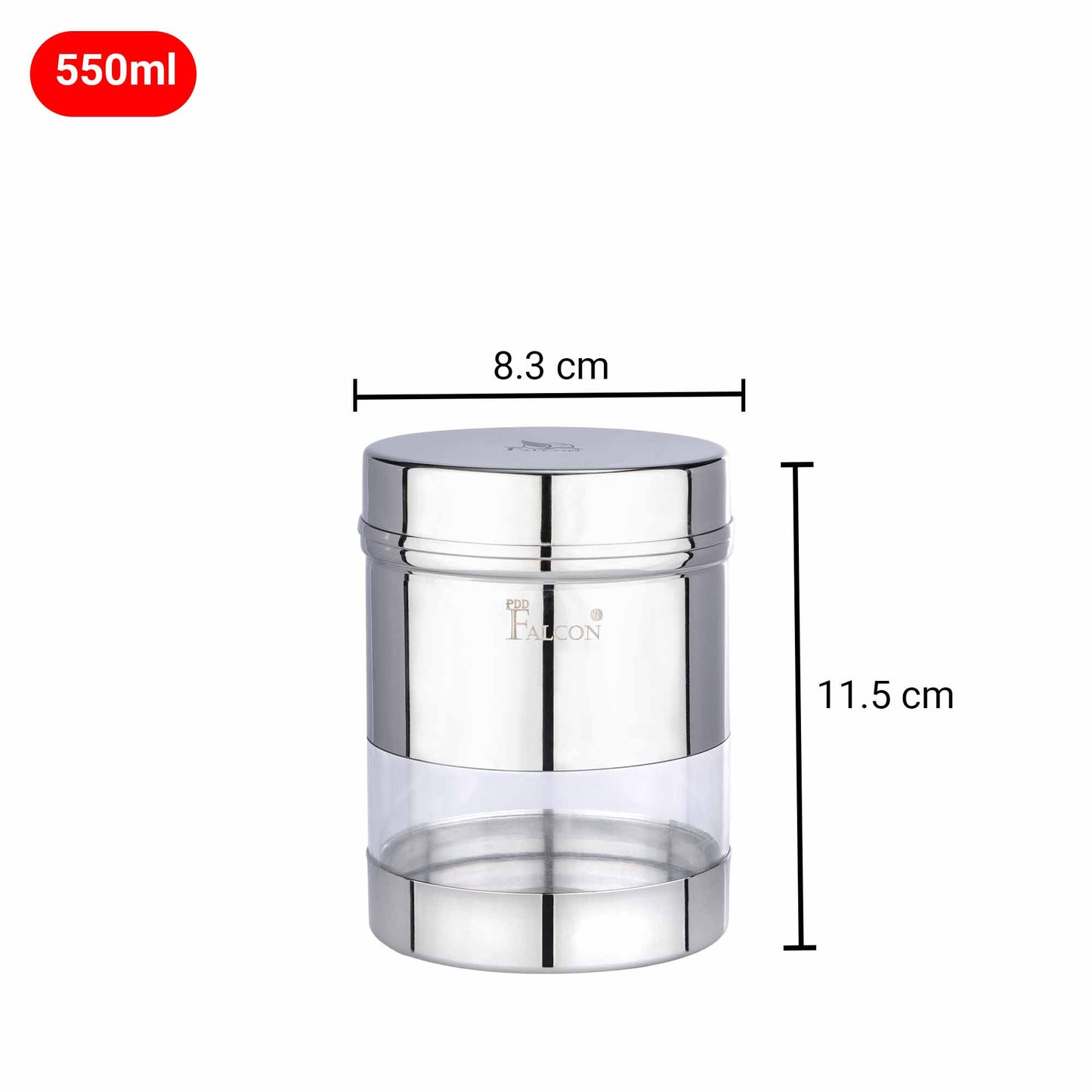 Pdd Falcon Steel Storage canister 1pcs Silver FP10037 - 550ml