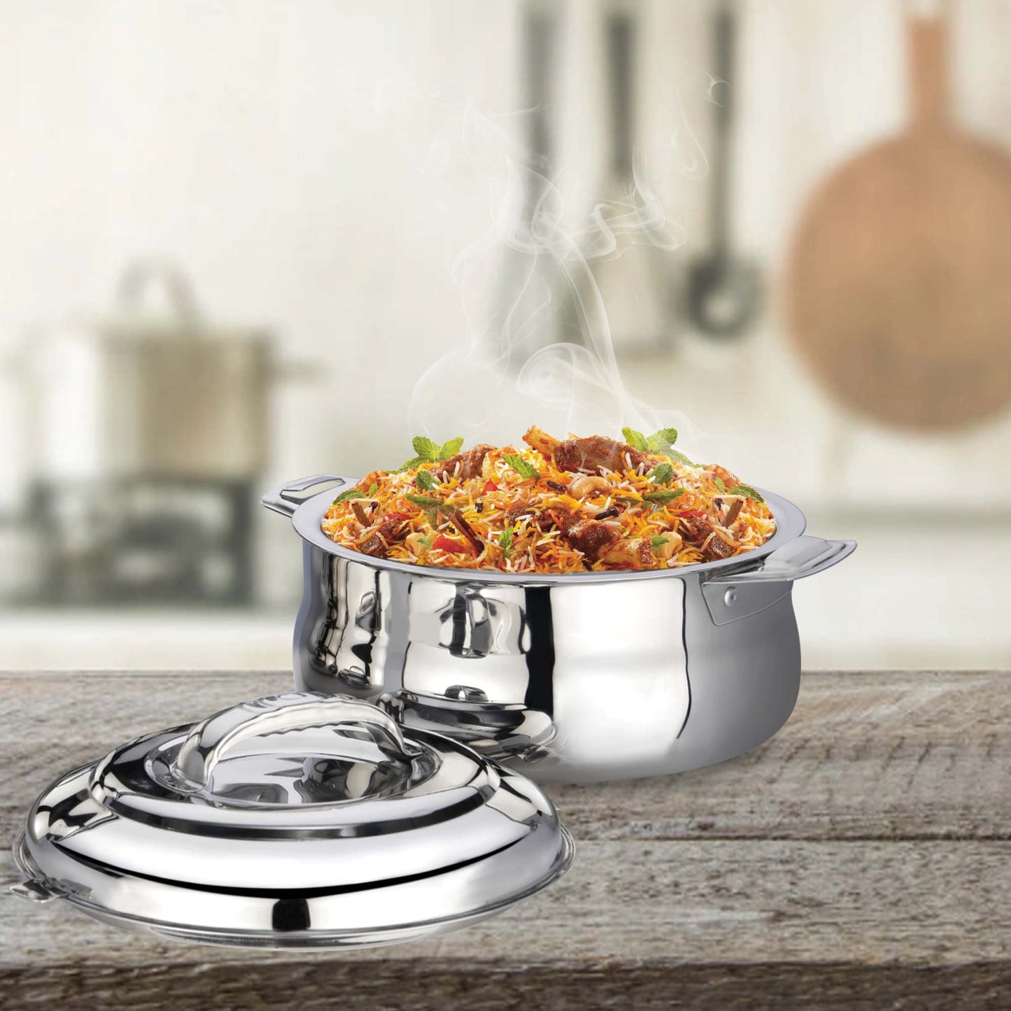 PddFalcon Stainless Steel Double Wall Casserole / Hot Pot, 2.9 ltr