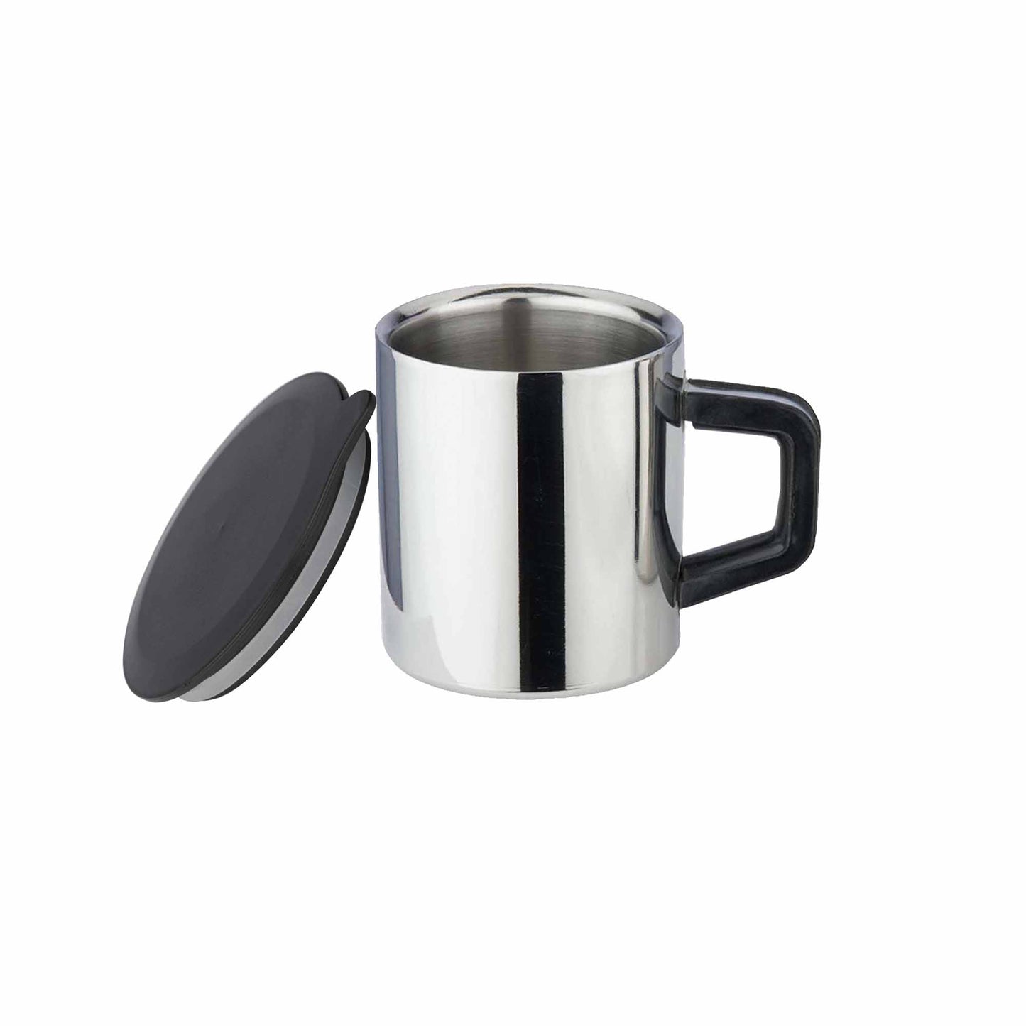 Pdd Falcon Steel Mug With Lid Silver - 280ml