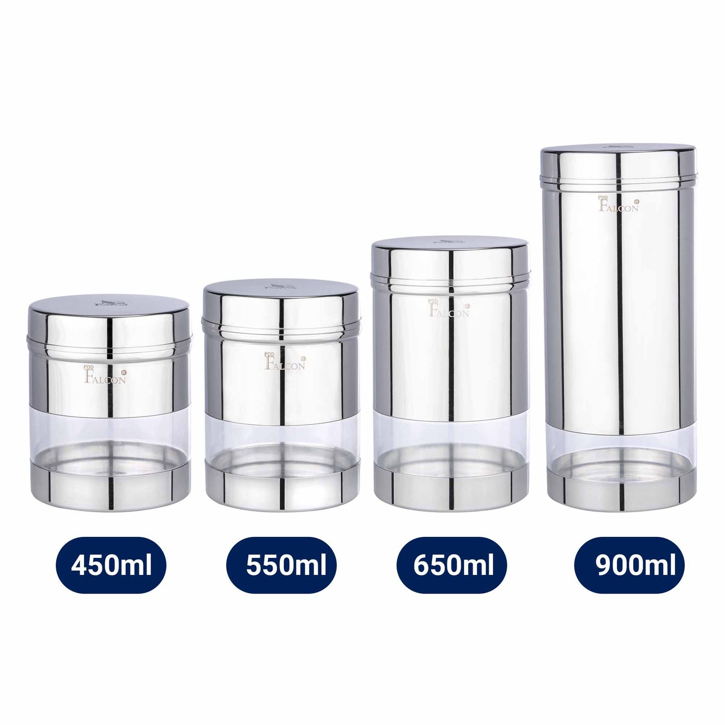 Pdd Falcon Steel Storage canister 1pcs Silver FP10037 - 550ml