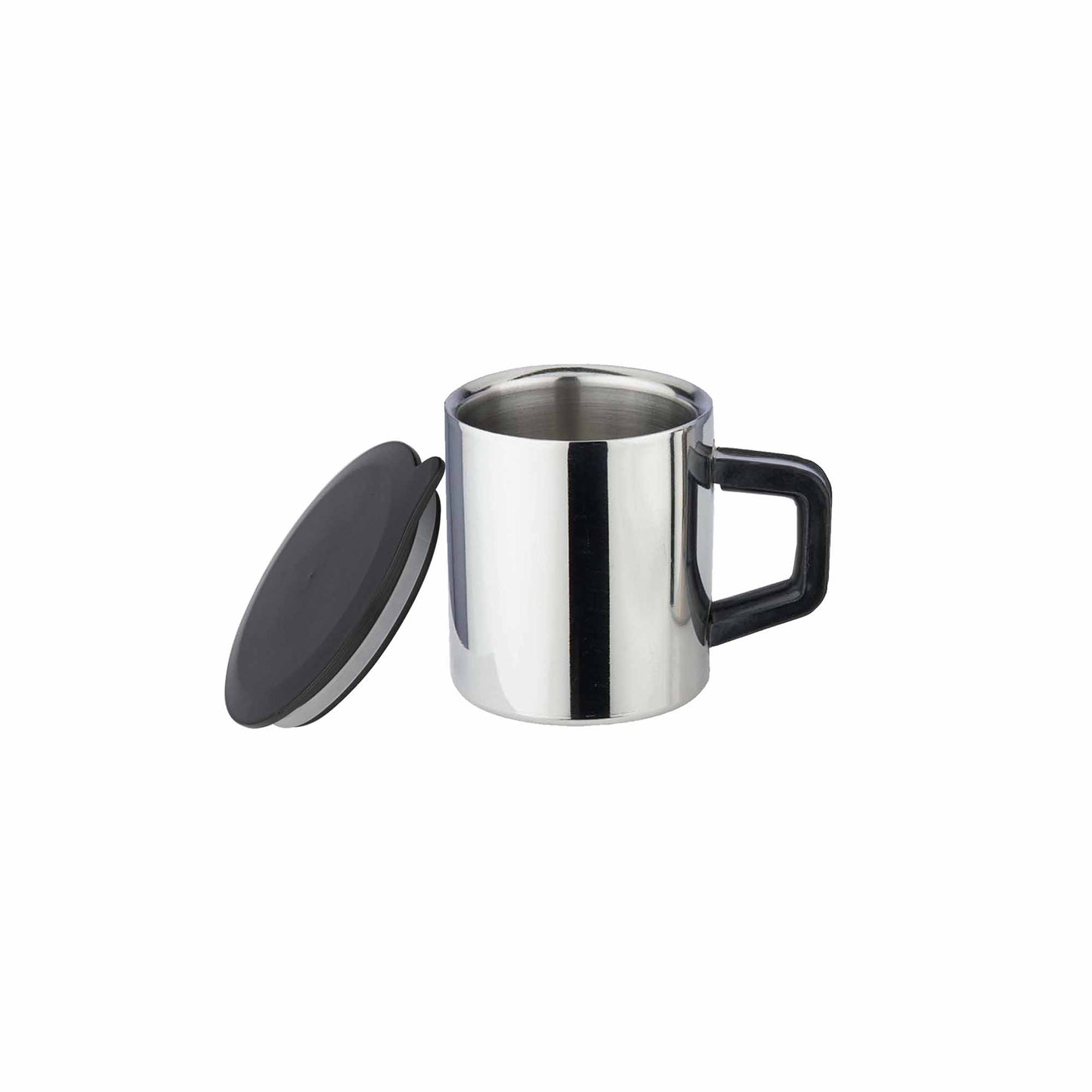 Pdd Falcon Steel Mug With Lid Silver - 180ml