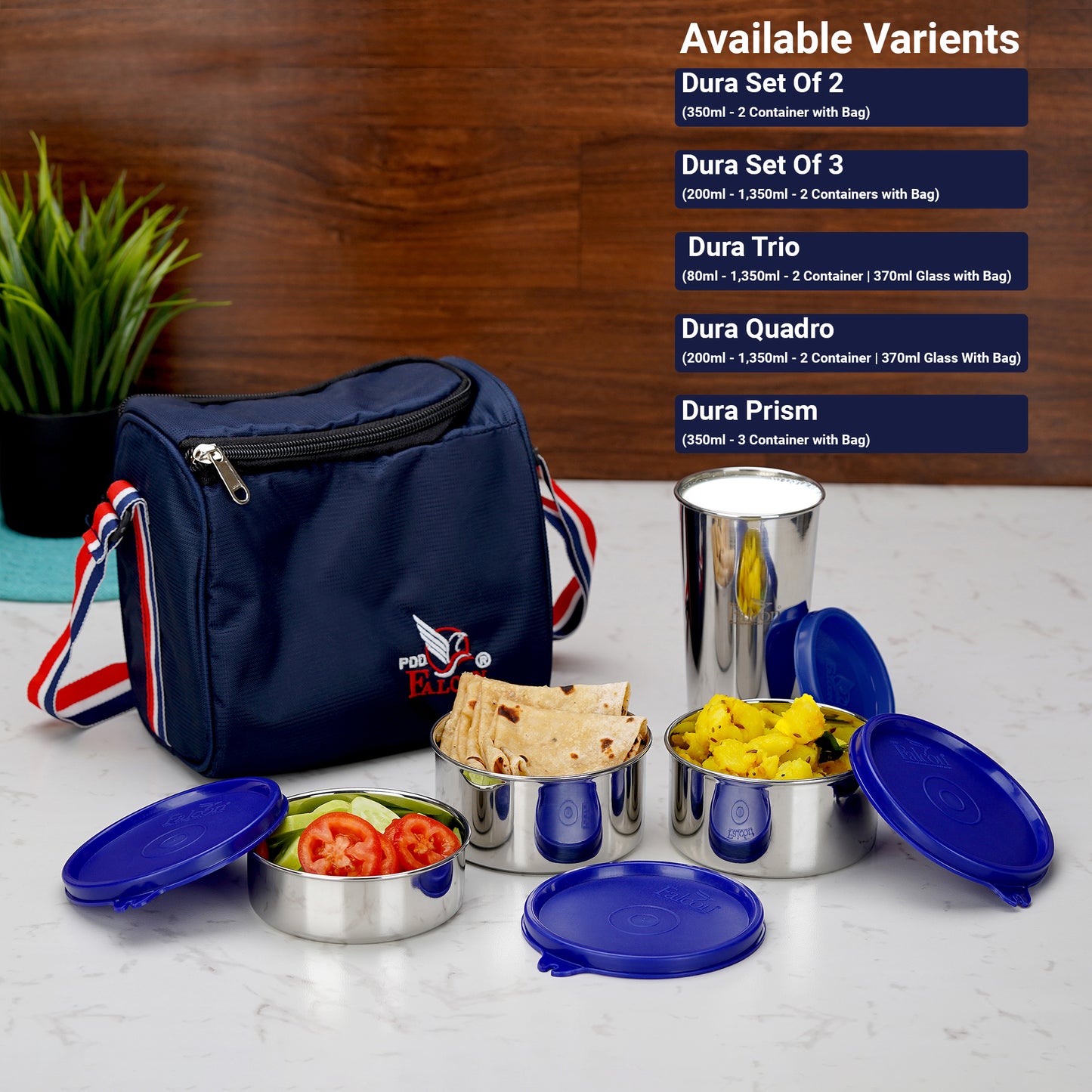 Pdd Falcon Steel Dura Lunch Box Quadro - 1400ml