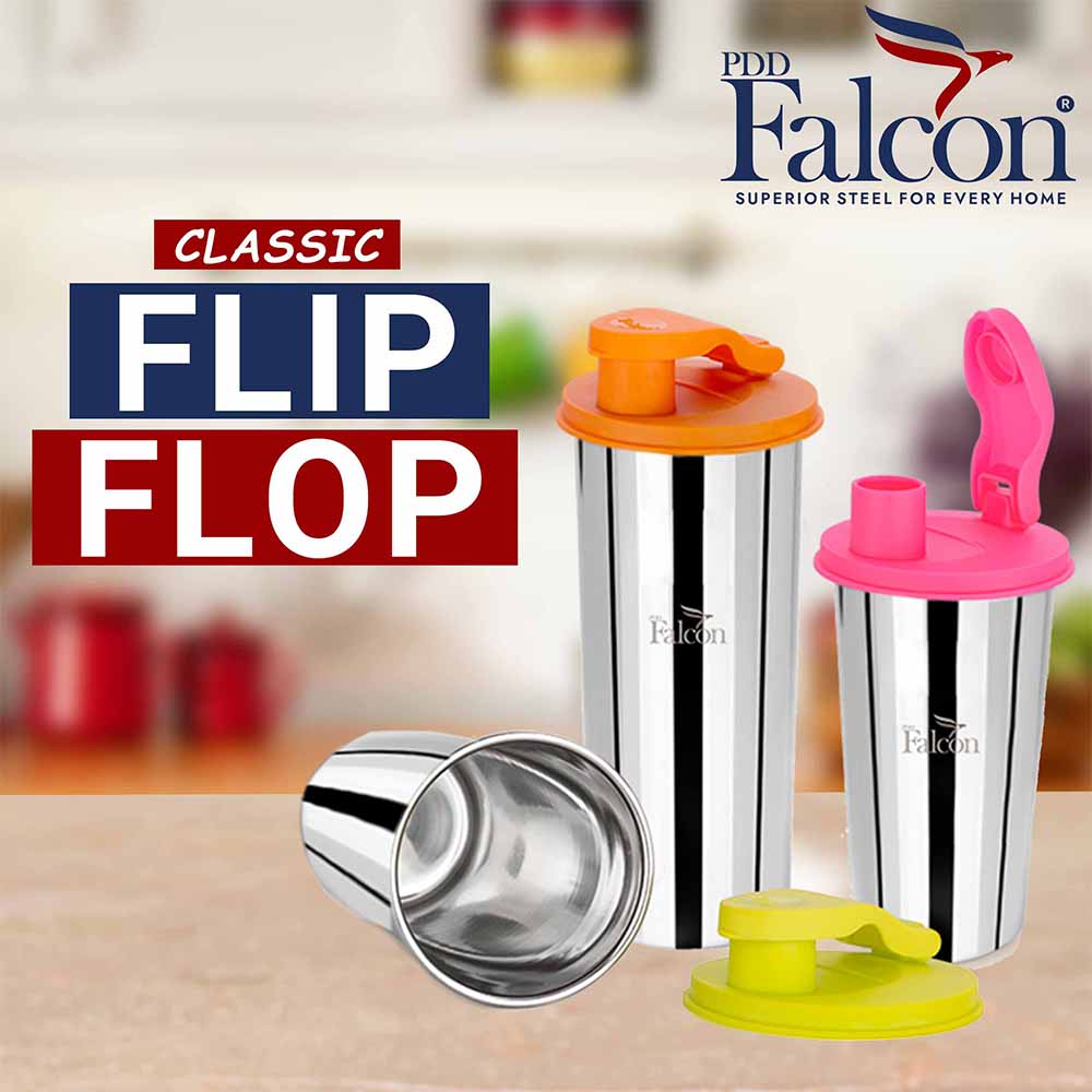 Pdd Falcon Steel Flip Flop Classic Tumbler 1pc Pink FP26005 - 520ml