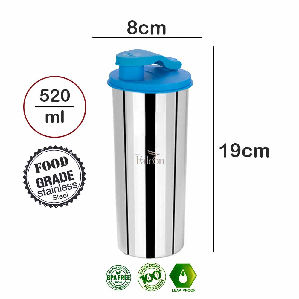 PddFalcon Stainless Steel Drinkware Classic Flip Flop Glass 520ml Blue