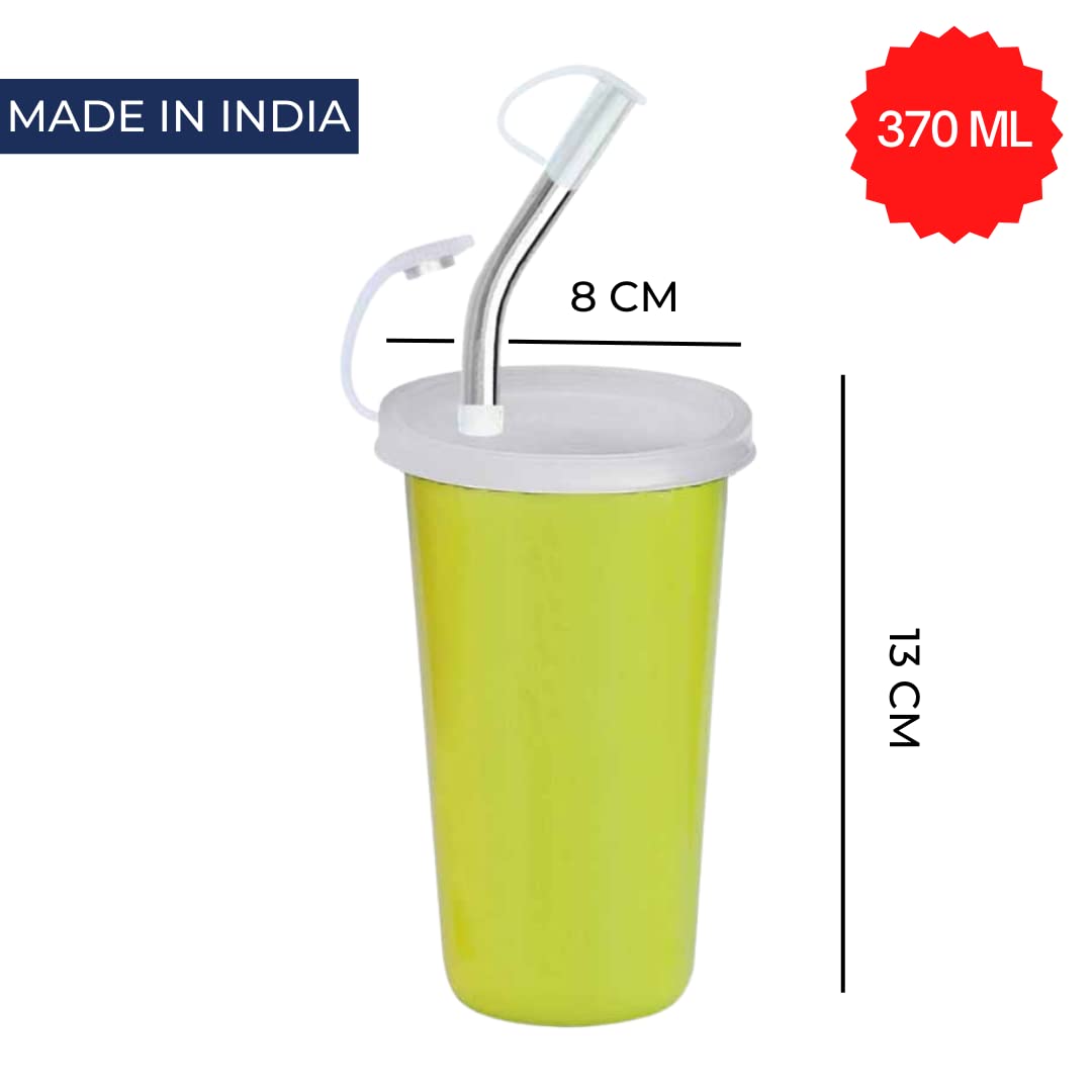 PddFalcon Stainless Steel Drinkware Strawglass 370ml