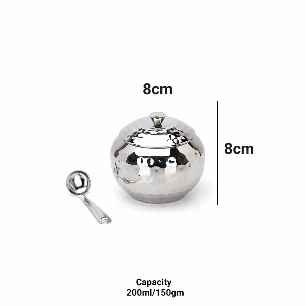 PddFalcon Stainless Steel Kitchen Storage Shree Ghee Pot With Spoon