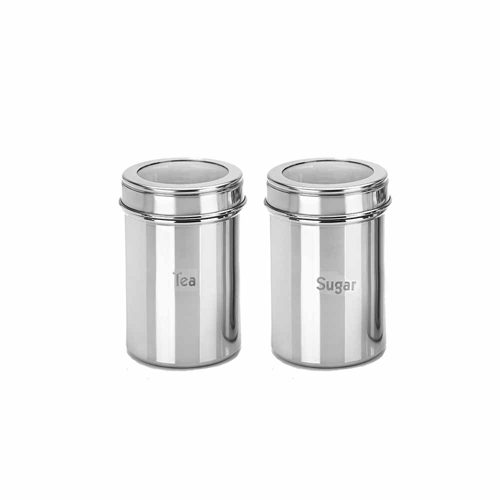 PddFalcon Stainless Steel Kitchen Storage Top See Canister Set Of 2
