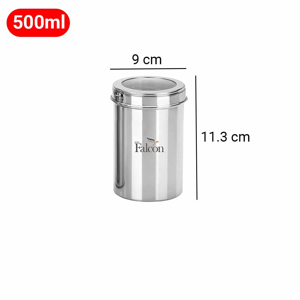 PddFalcon Stainless Steel Kitchen Storage Topsee Canister 500ml