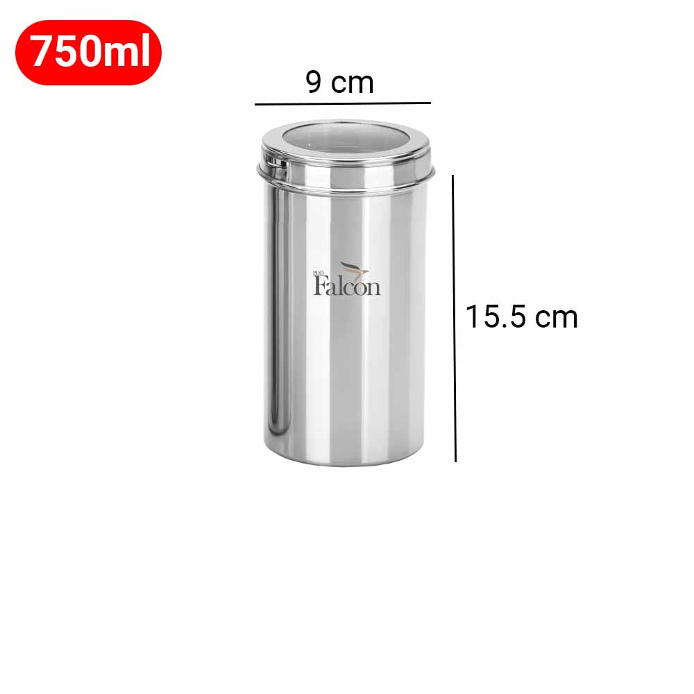 PddFalcon Stainless Steel Kitchen Storage Topsee Canister 750ml