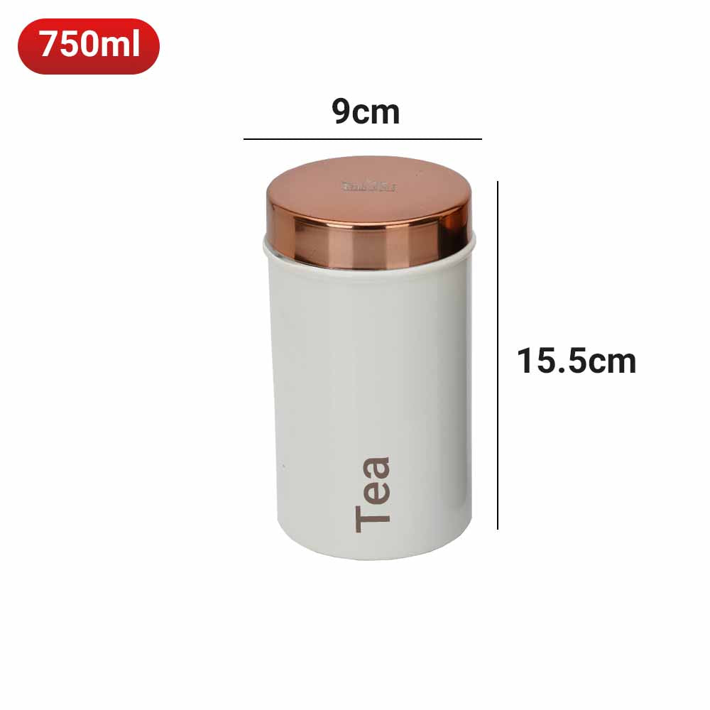 PddFalcon Stainless Steel Kitchen Storage Ultima Canister 750ml Tea White