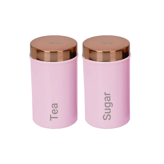 PddFalcon Stainless Steel Kitchen Storage Ultima Canister Set of 2 750ml Pink