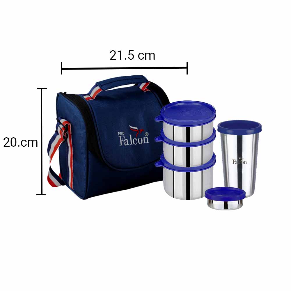 PddFalcon Stainless Steel Lunch Box EcoNxt Executive 1430ml Blue