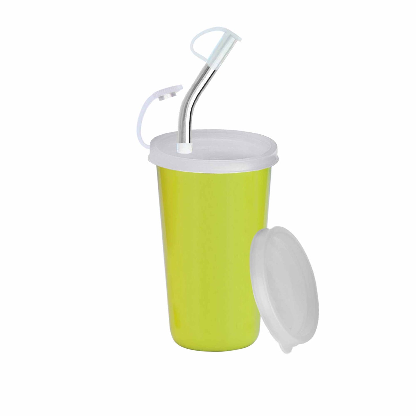 PddFalcon Stainless Steel Sipper Strawglass 370ml Green