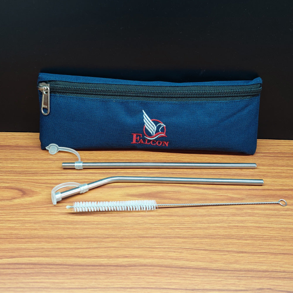Straw And Cleaning Brush Combo With Bag Set of 1