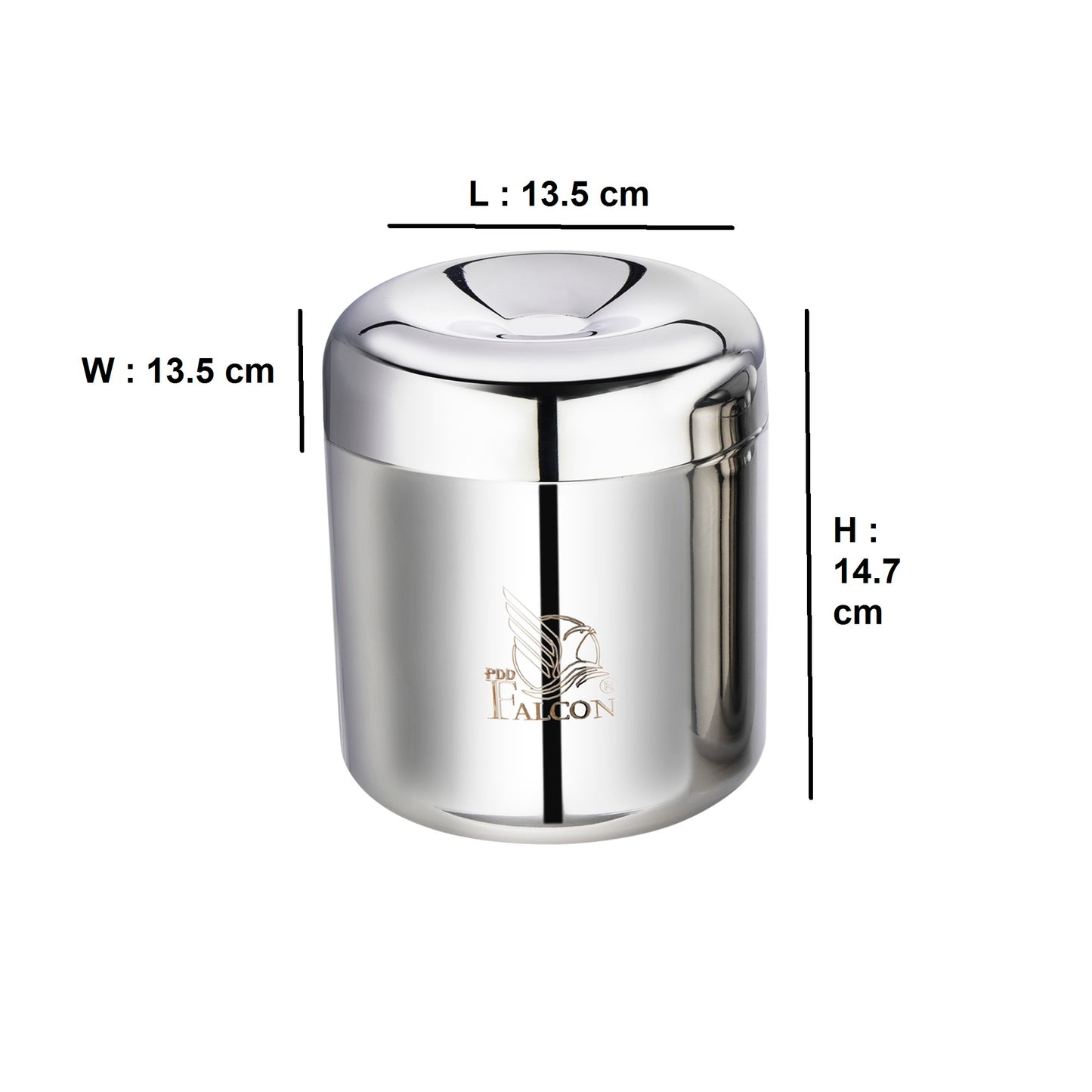 Pdd Falcon Steel Storage canister 1pcs Silver FP10019 - 1800ml